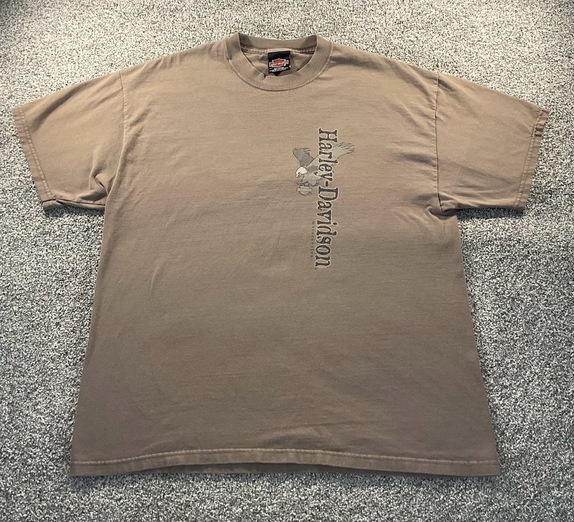 Vintage Harley Davidson Dakota Minot ND T-Shirt XL Brown Eagle Rules The Road 2