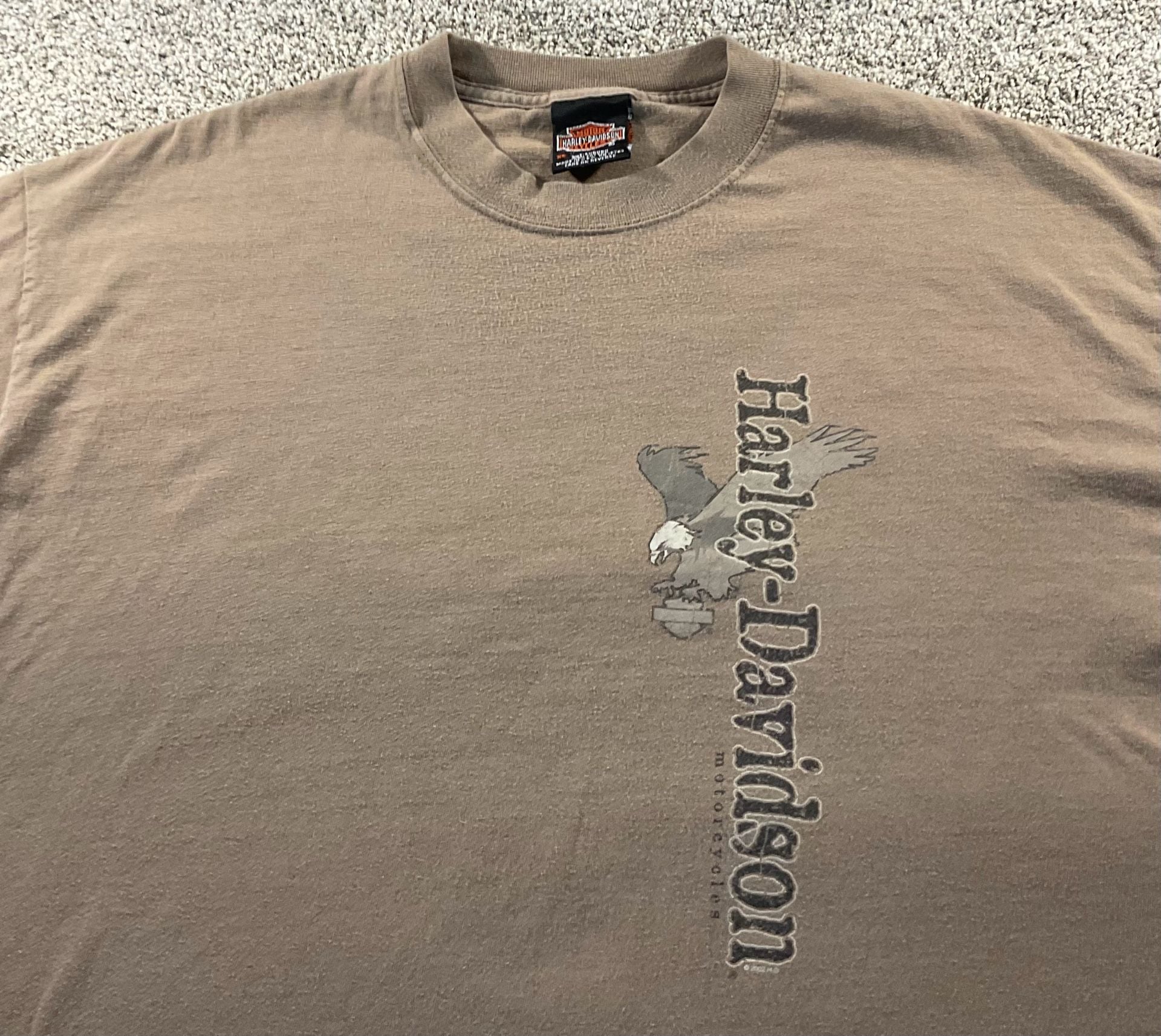 Vintage Harley Davidson Dakota Minot ND T-Shirt XL Brown Eagle Rules The Road 3