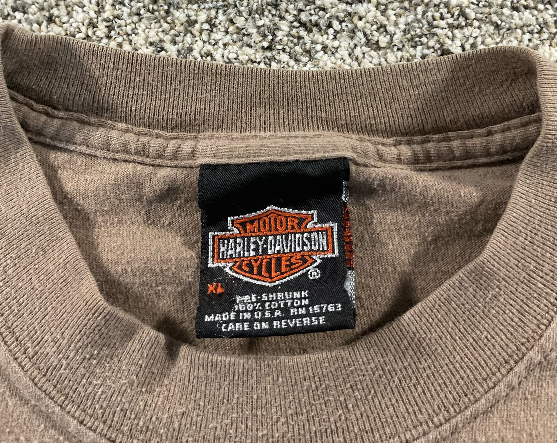 Vintage Harley Davidson Dakota Minot ND T-Shirt XL Brown Eagle Rules The Road 4