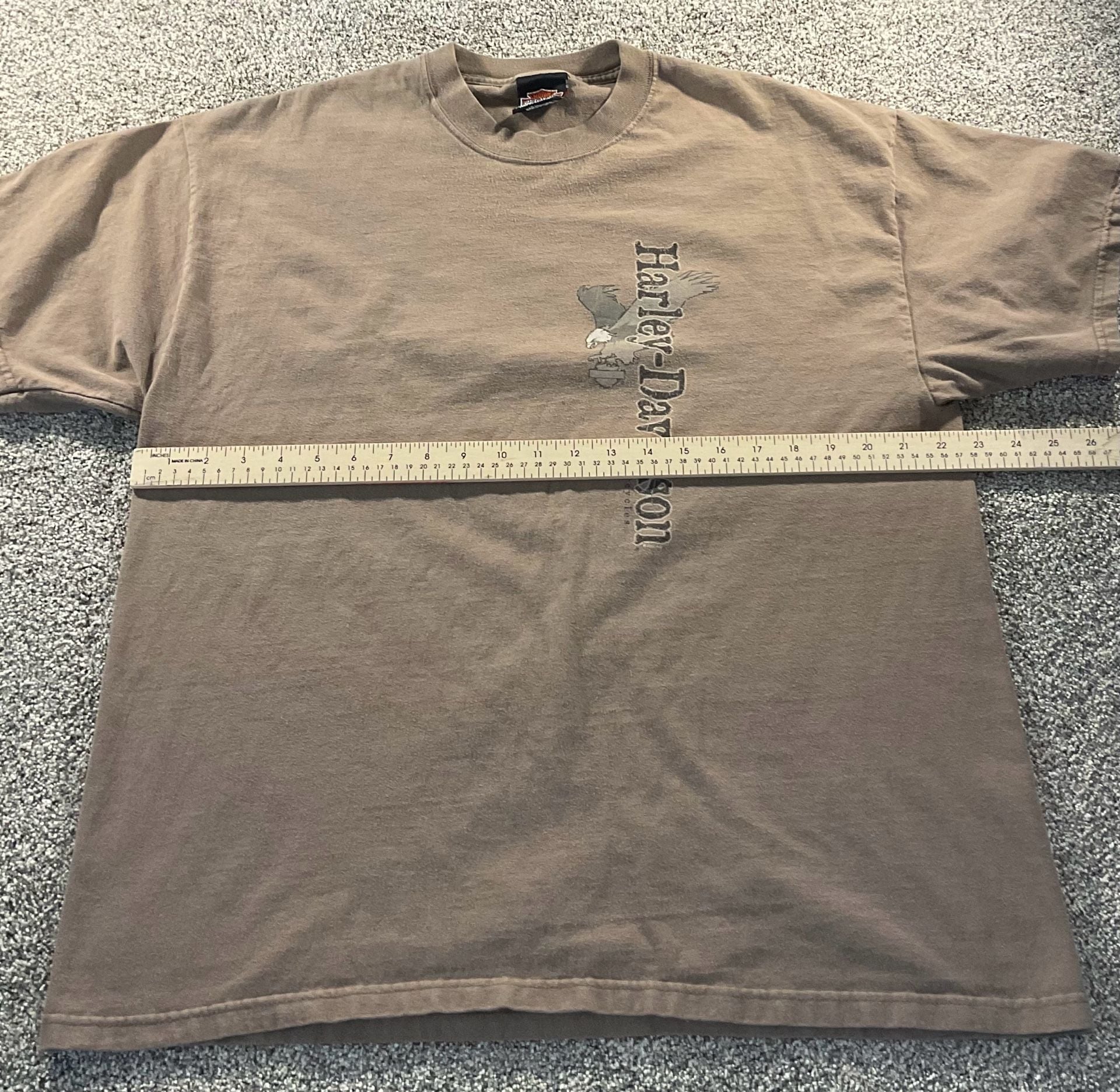 Vintage Harley Davidson Dakota Minot ND T-Shirt XL Brown Eagle Rules The Road 5
