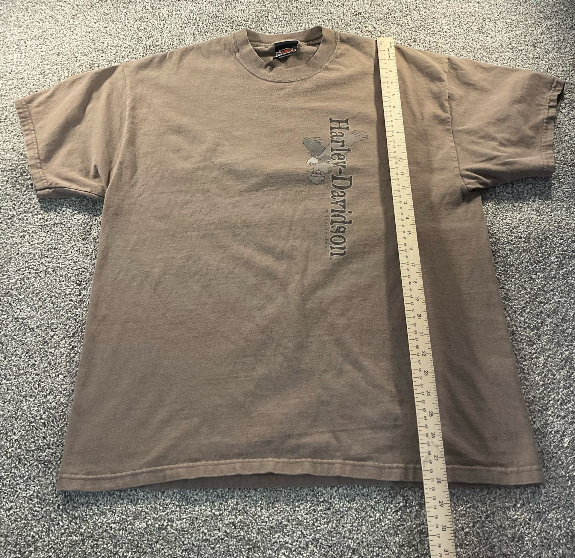Vintage Harley Davidson Dakota Minot ND T-Shirt XL Brown Eagle Rules The Road 6