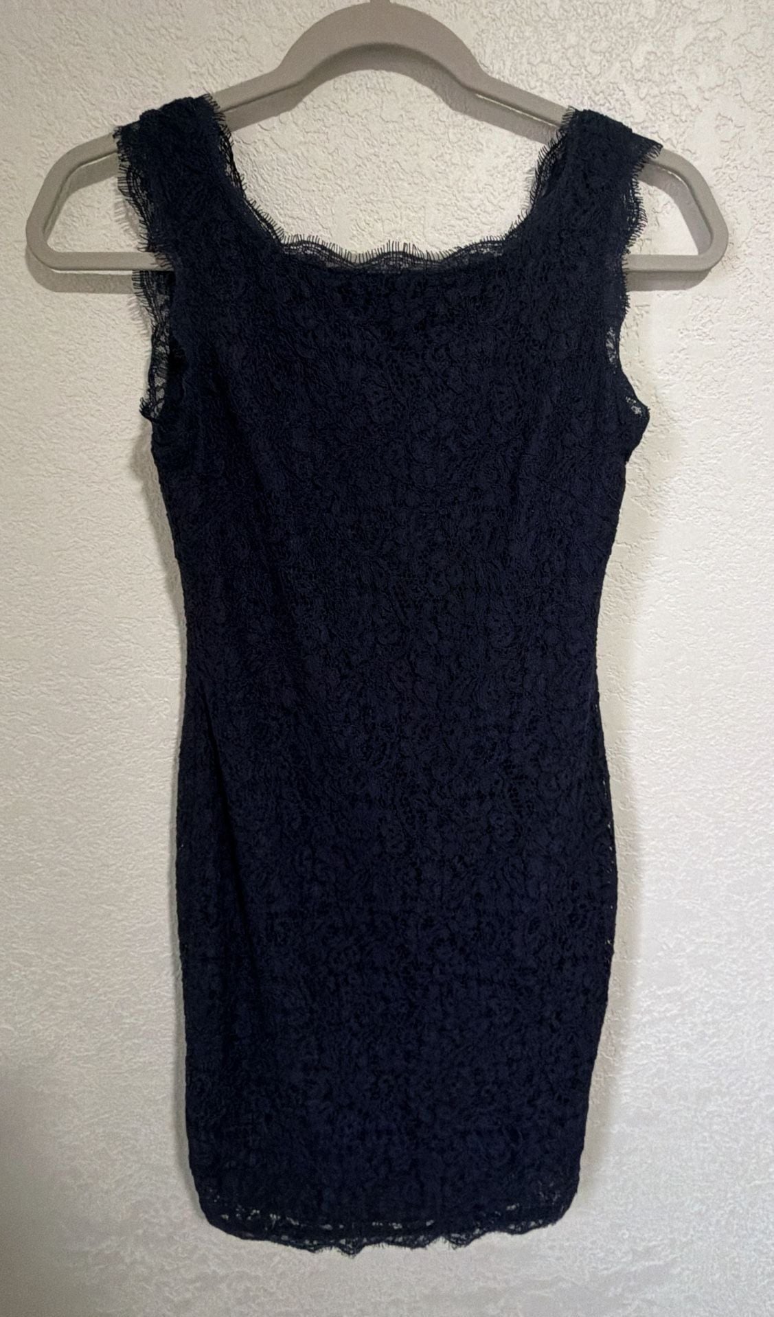 Adrianna Papell Lace Sheath Dress Size US 2 Navy Blue 2