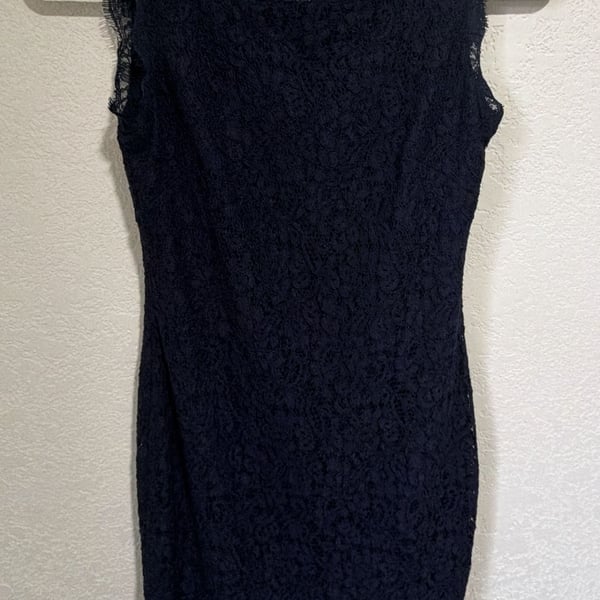 Adrianna Papell Lace Sheath Dress Size US 2 Navy Blue