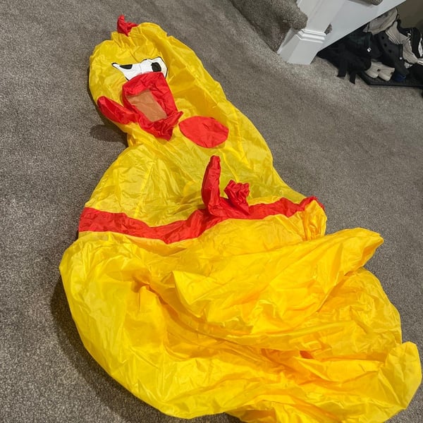 Spirit Halloween Screaming Chicken Inflatable Costume