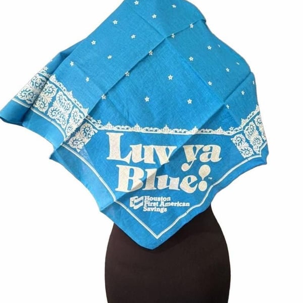 Vintage Houston Oilers Luv Ya Blue Bandana Blue Cotton