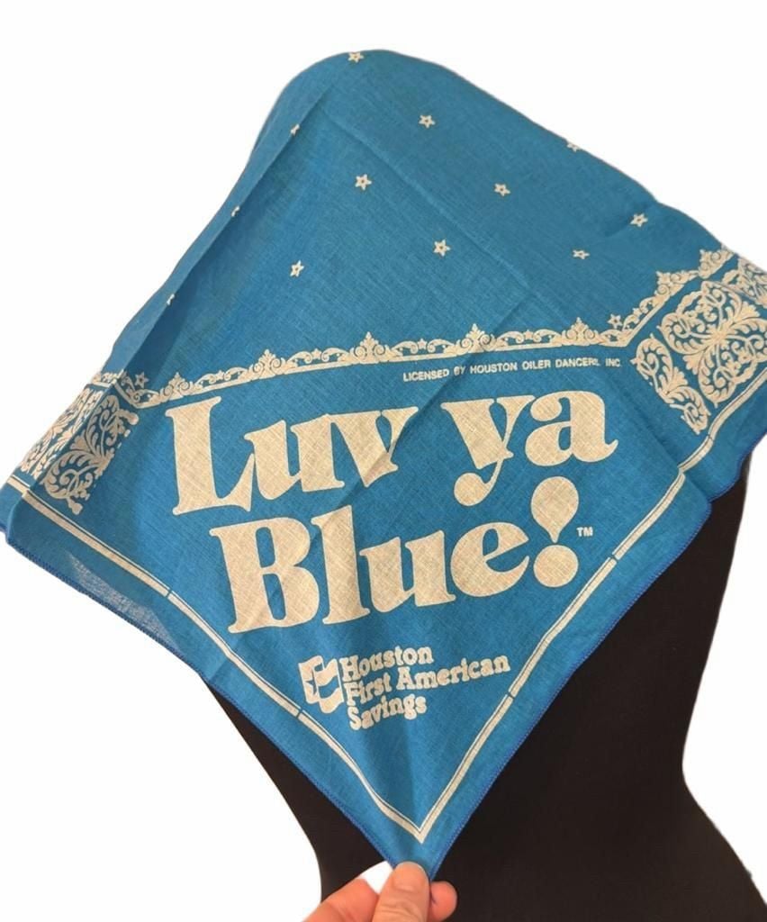 Vintage Houston Oilers Luv Ya Blue Bandana Blue Cotton 3
