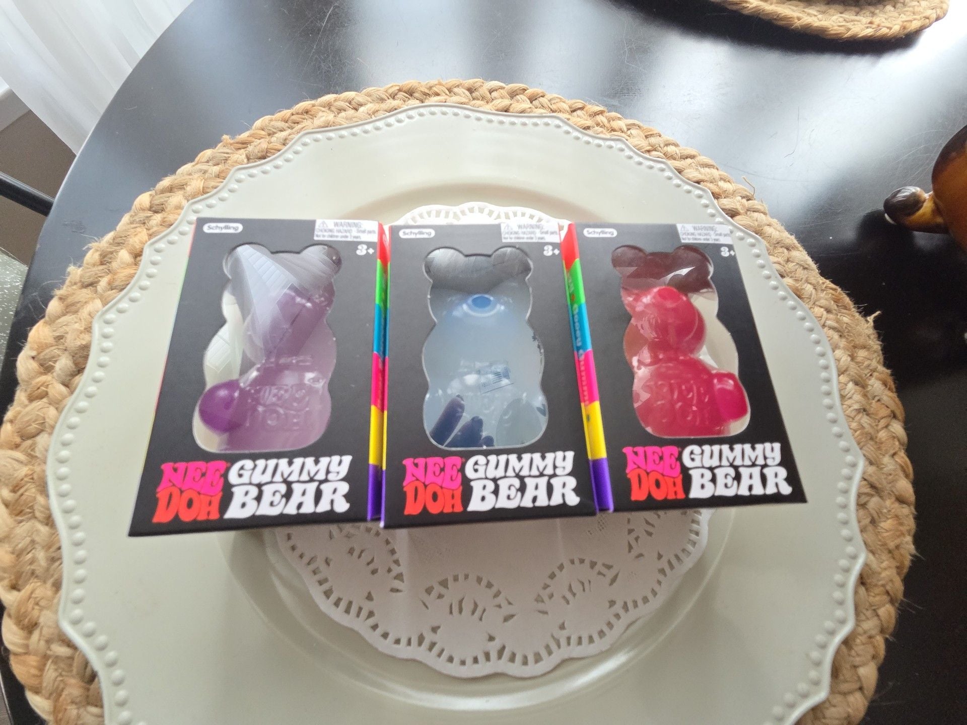 Set of 3 - Schylling NeeDoh Gummy Bear Fidget Toy Red 1