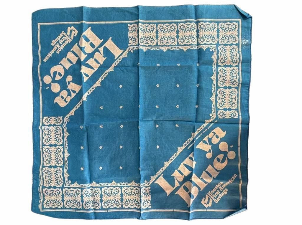 Vintage Houston Oilers Luv Ya Blue Bandana Blue Cotton 4