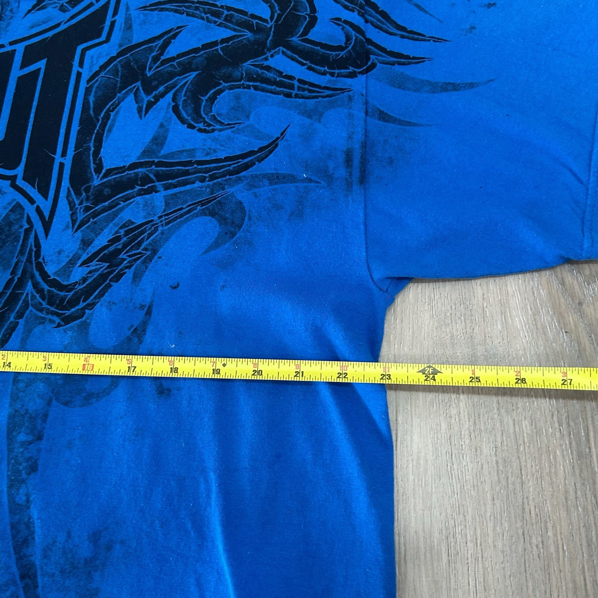 Tapout Tribal Graphic T-Shirt Blue Y2K Retro 5