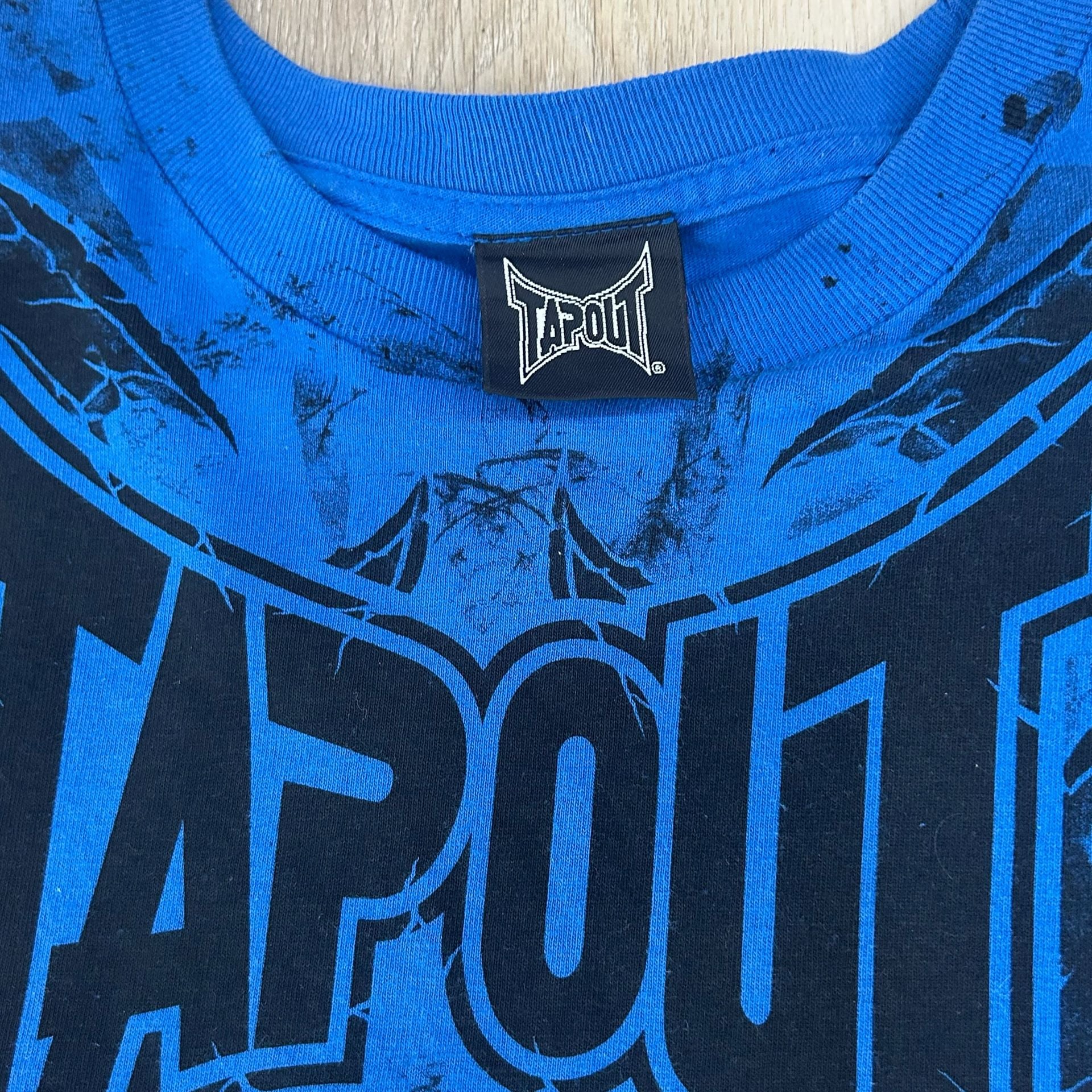 Tapout Tribal Graphic T-Shirt Blue Y2K Retro 6