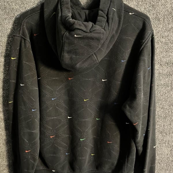 Nike All Over Print Hoodie Size S Black 003-165
