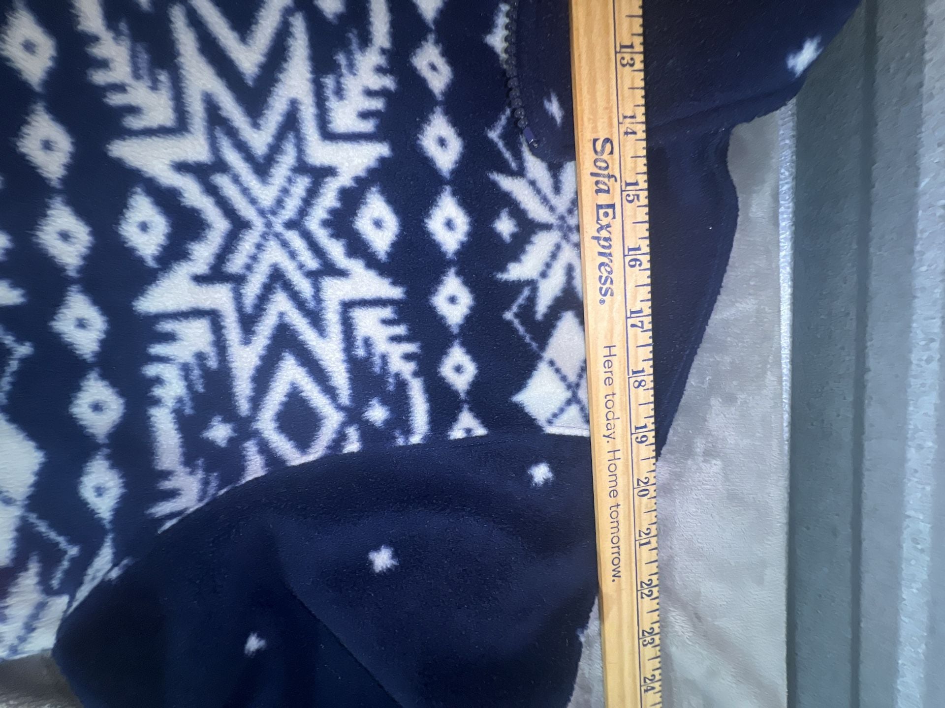 Lauren Ralph Lauren 1/4 Zip Fleece Pullover Size M Navy Fair Isle Snowflake 7