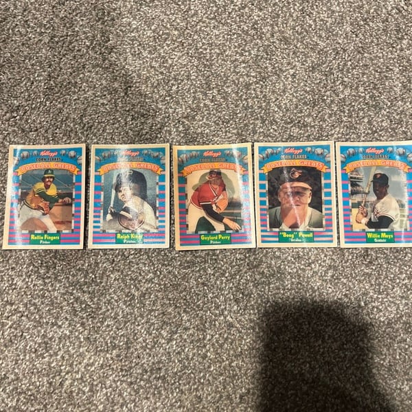 1991 Kellogg's Corn Flakes Baseball Greats Lot of 5 Cards