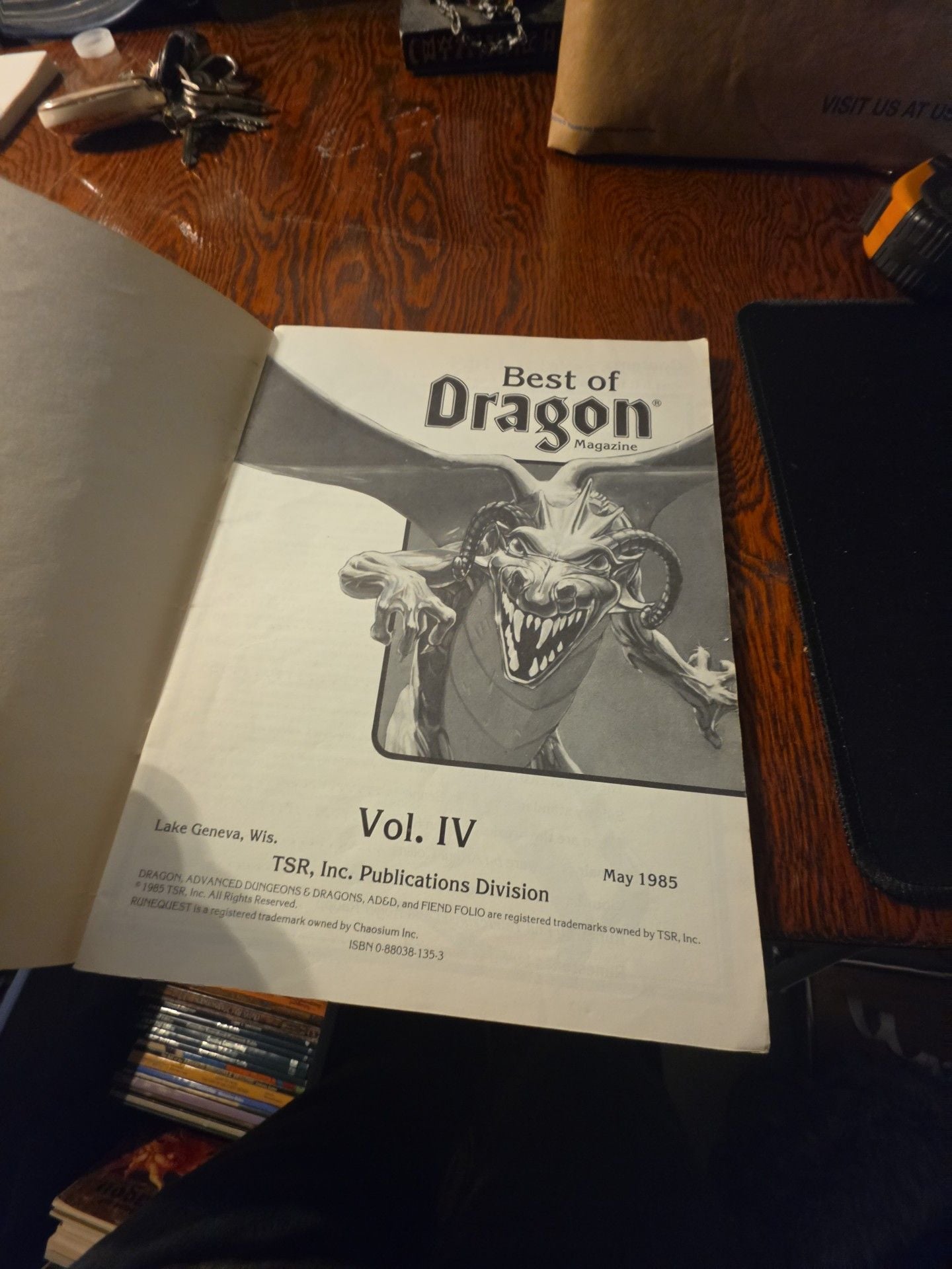 TSR Best Of Dragon Magazine Vol. IV May 1985 Vintage D&D 4