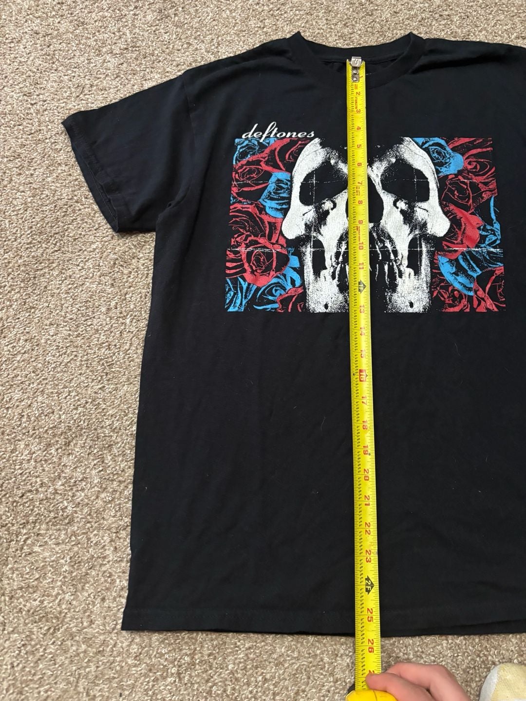 Modern Y2K Deftones Skull Roses Band T-Shirt Size MD Black Alternative Metal Rock Tee 3