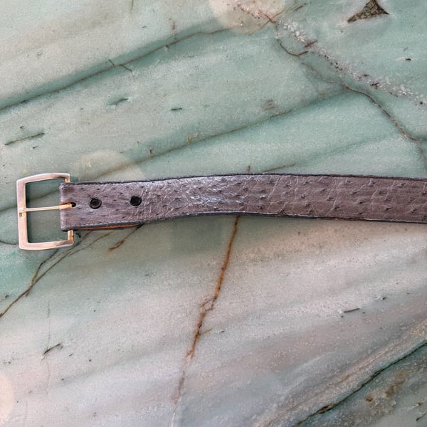 Tony Lama Genuine Ostrich Leather Belt Size 38 Grey