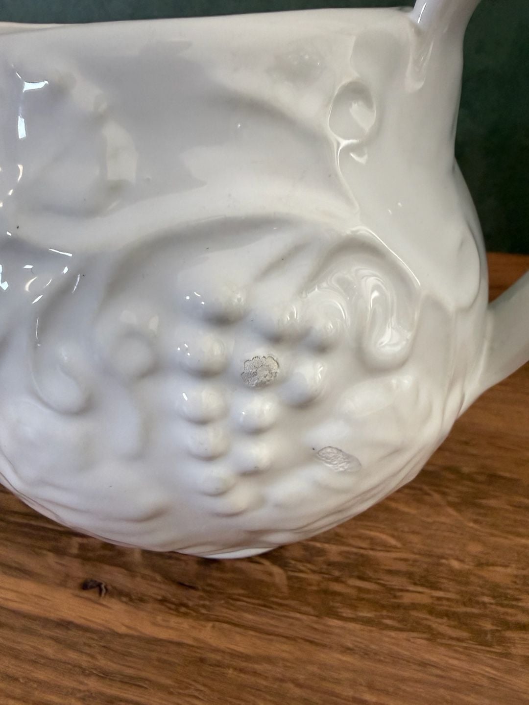 Vintage Italian Embossed White Grape Leaf Dinnerware Set 11