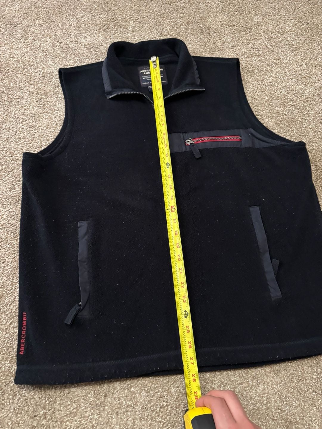 1990s Early 2000s Abercrombie & Fitch Fleece Full Zip Vest Size XL Black 3