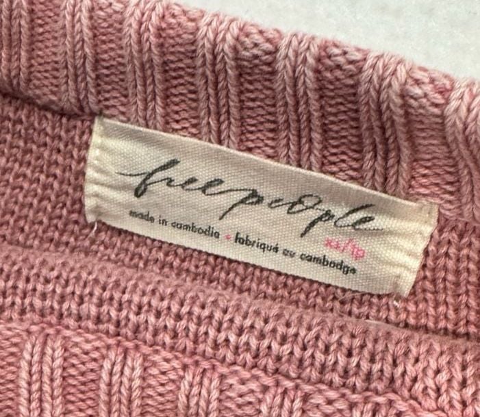 Free People Women’s XS Dusty Rose Pink Knit Pullover Sweater Raglan Crewneck 3