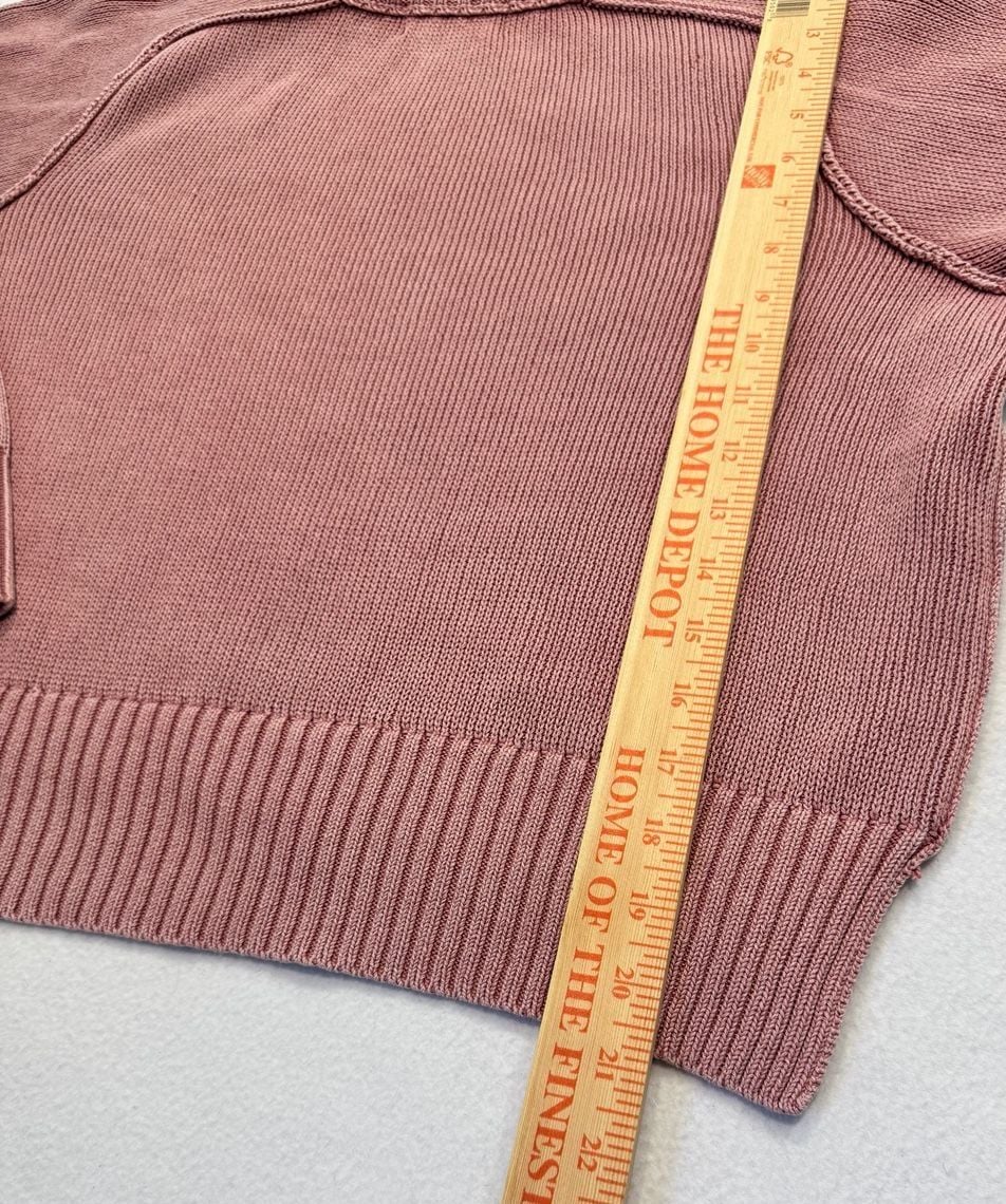 Free People Women’s XS Dusty Rose Pink Knit Pullover Sweater Raglan Crewneck 5