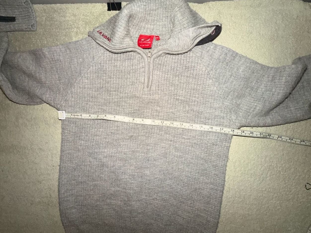 Ulvang 1/4 Zip Gray Wool Sweater 6