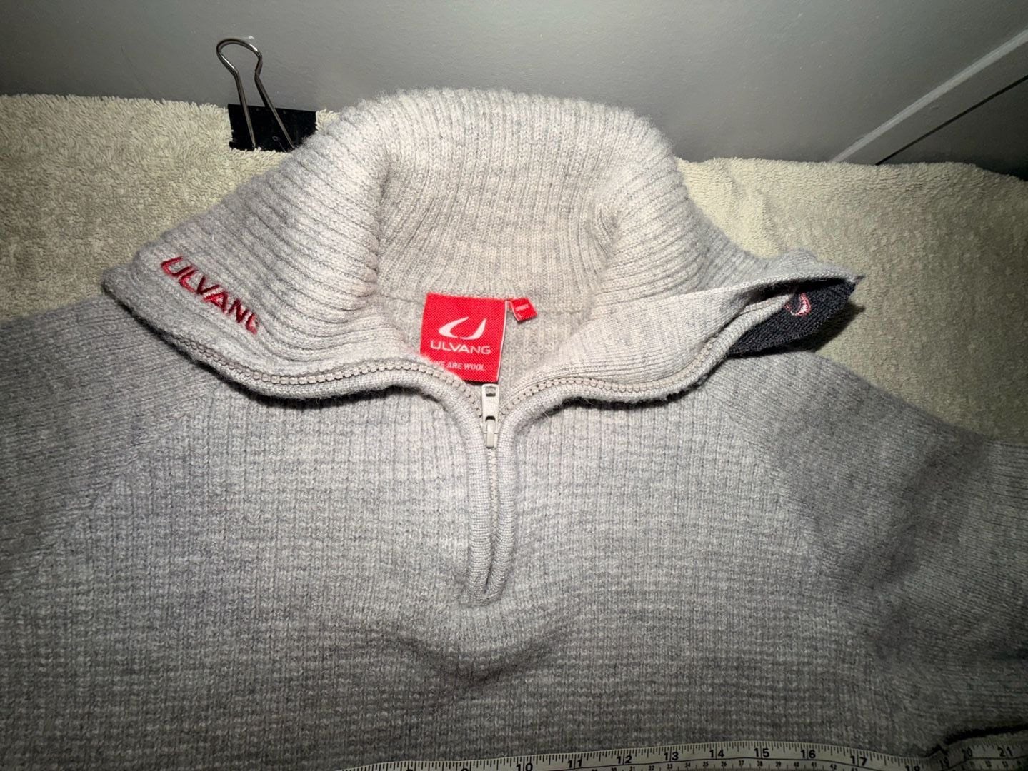 Ulvang 1/4 Zip Gray Wool Sweater 8
