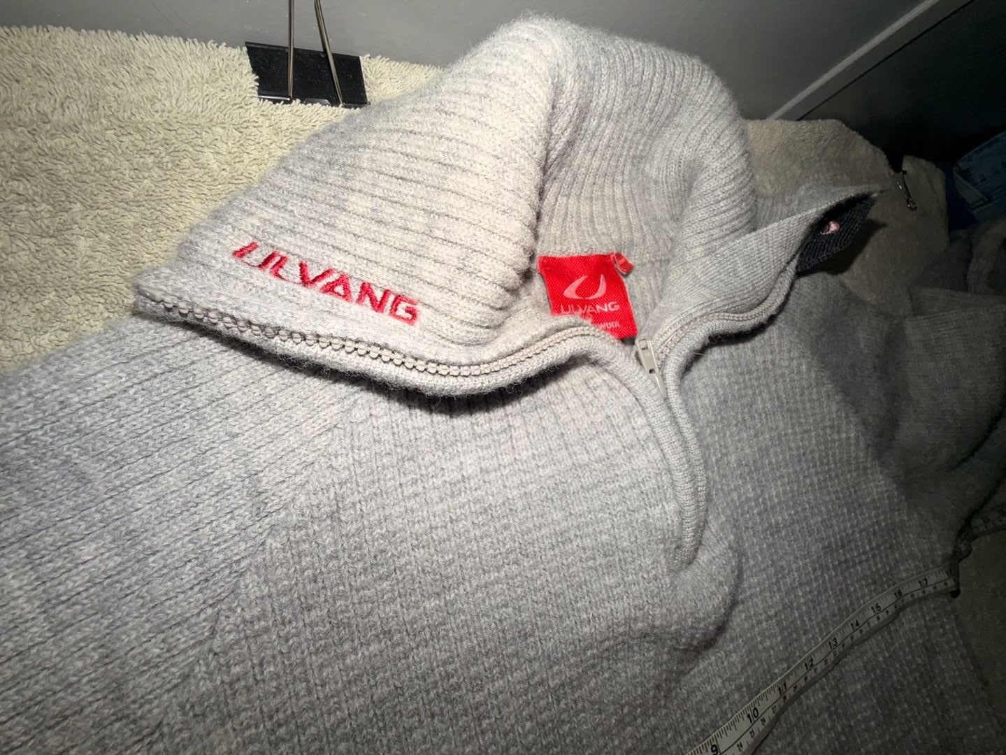 Ulvang 1/4 Zip Gray Wool Sweater 9