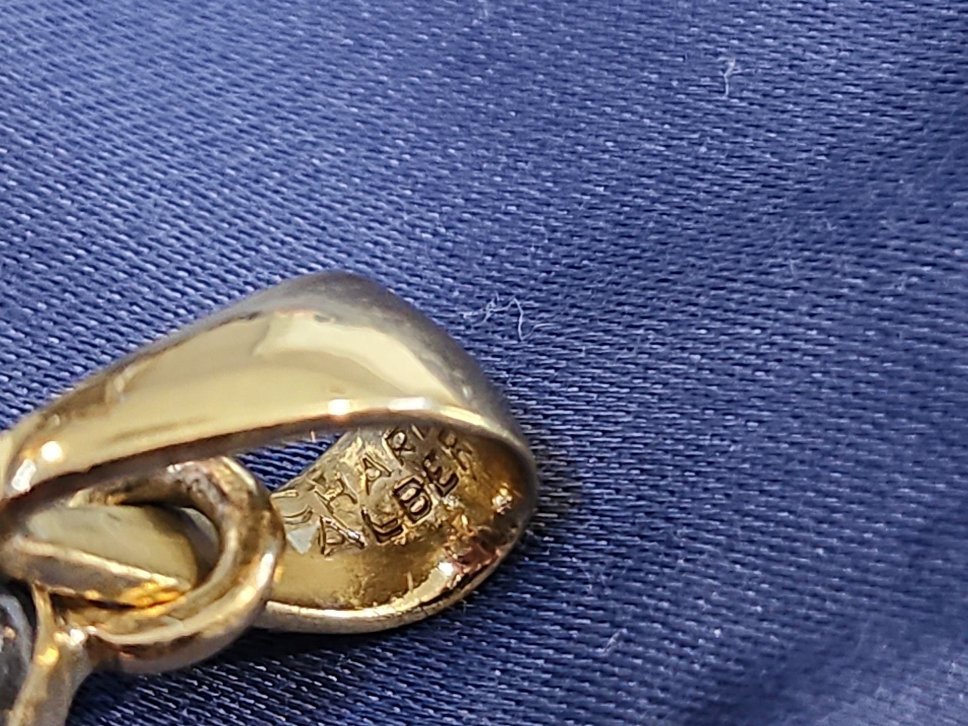 Charles Albert Orthoceras Fossil Pendant Gold Tone 5