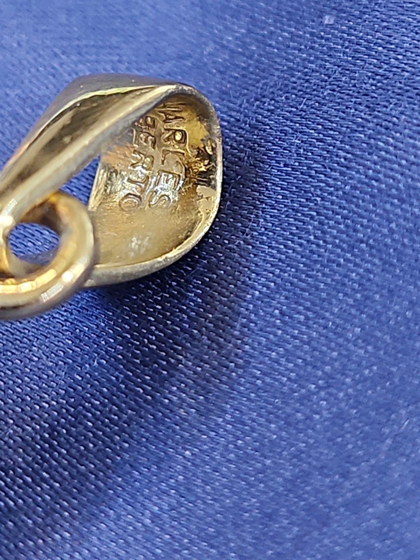 Charles Albert Orthoceras Fossil Pendant Gold Tone 6