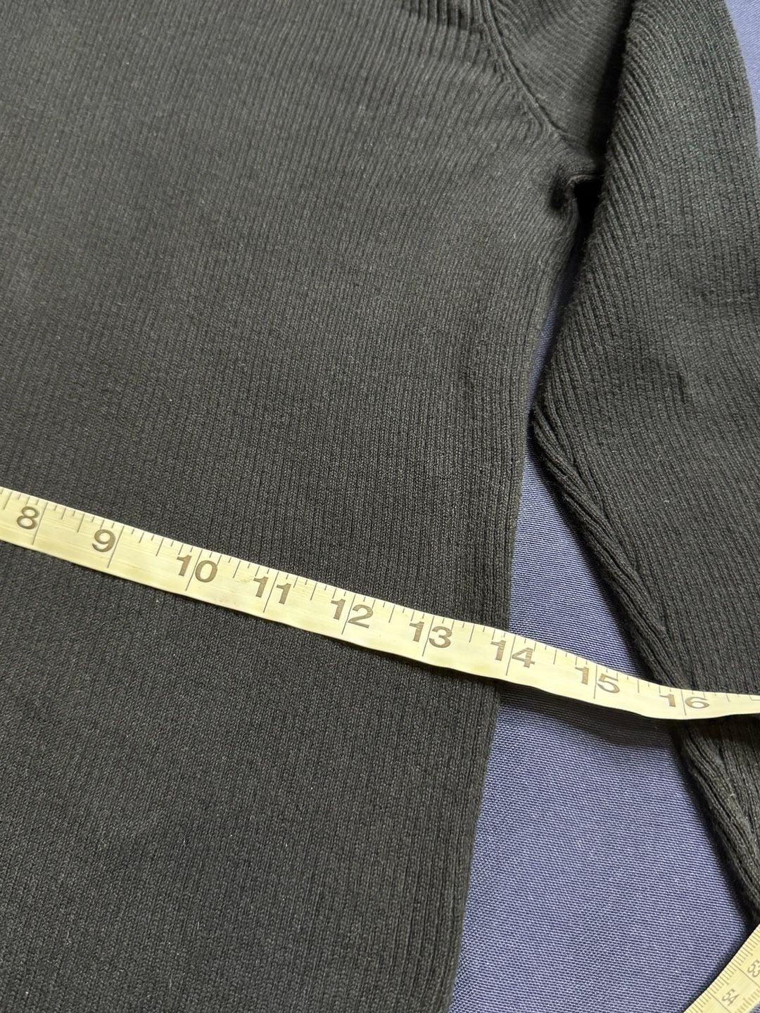 Lauren Ralph Lauren Petite Black 100% Cotton Ribbed Turtleneck Sweater PM 7