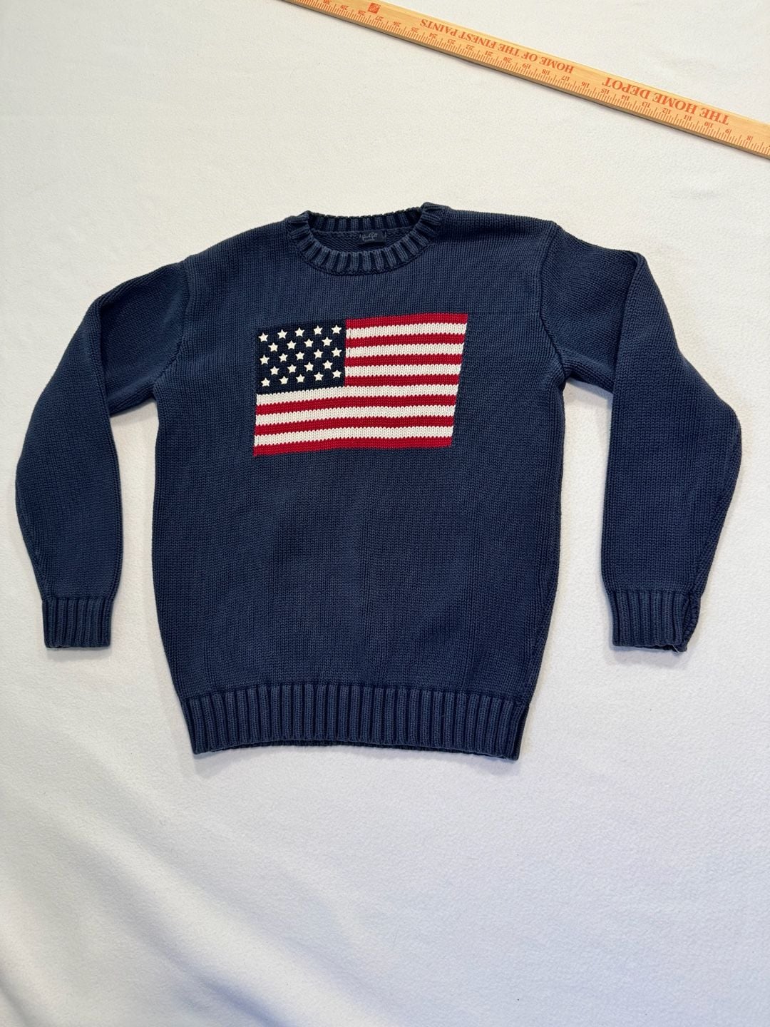 Brandy Melville John Galt Navy American Flag Cotton Knit Sweater 2