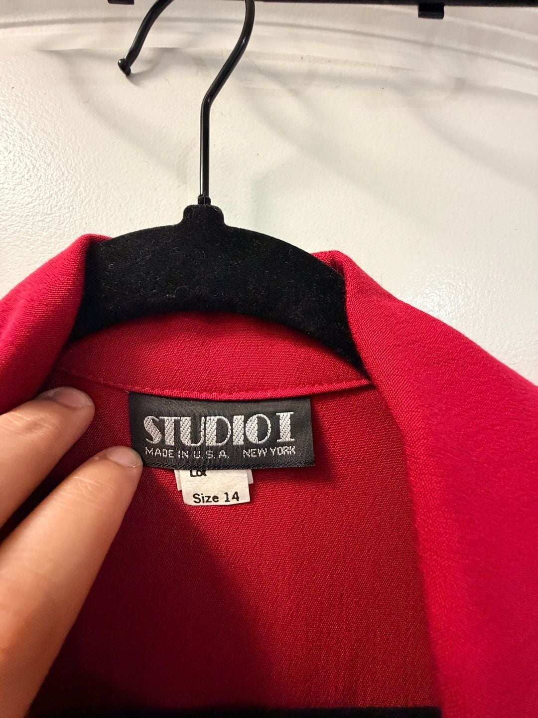 Vintage Blazer Dress Size 14 Red Double Breasted Belted Midi 8