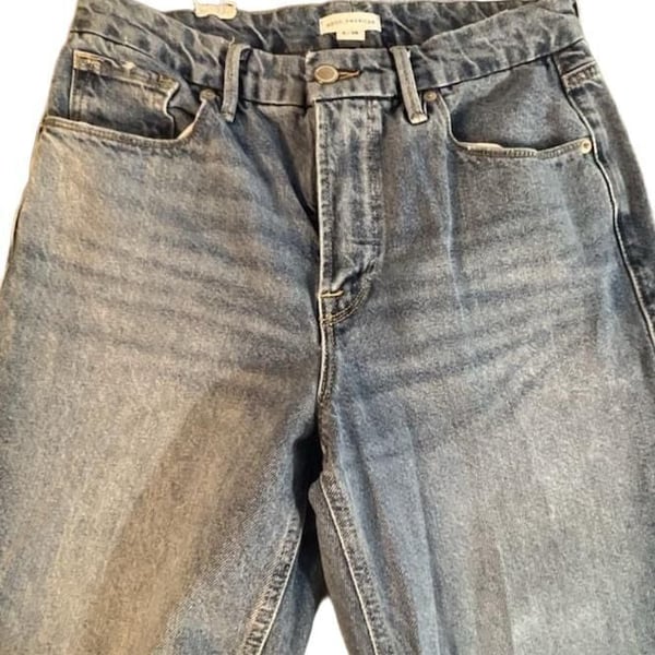 Good American Jeans Size 6 / 28 Blue Distressed High Rise Denim