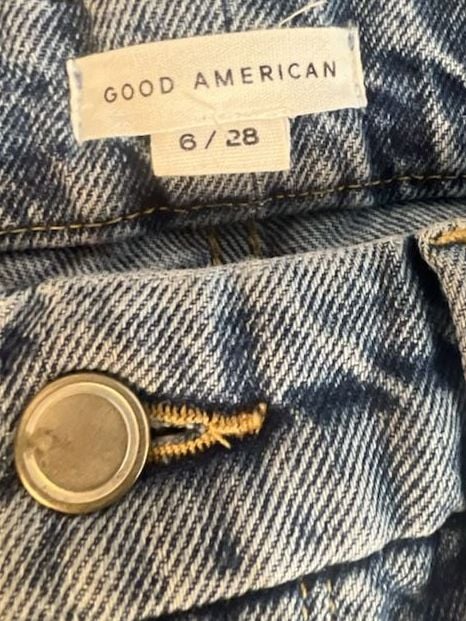 Good American Jeans Size 6 / 28 Blue Distressed High Rise Denim 3