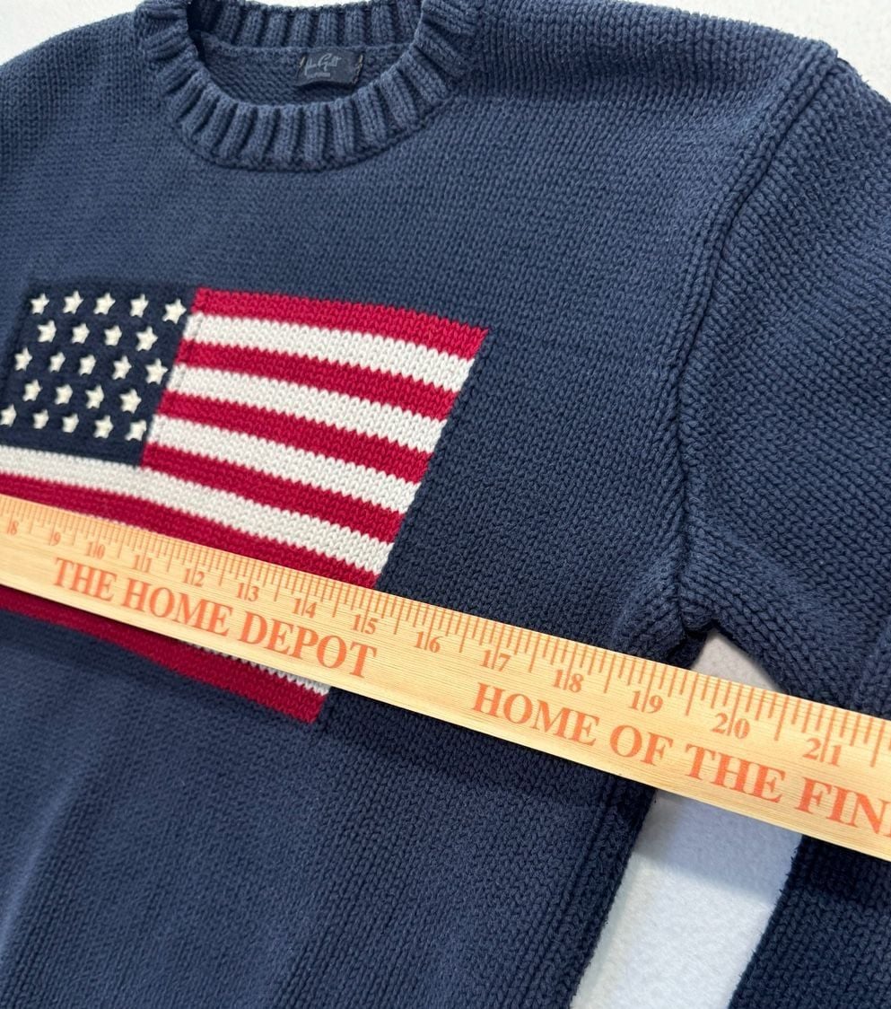 Brandy Melville John Galt Navy American Flag Cotton Knit Sweater 4