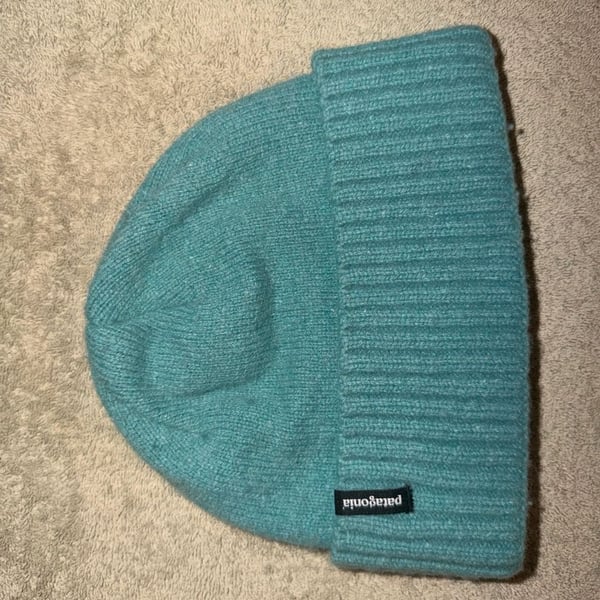 Patagonia Ribbed Beanie Turquoise Blue Wool Blend