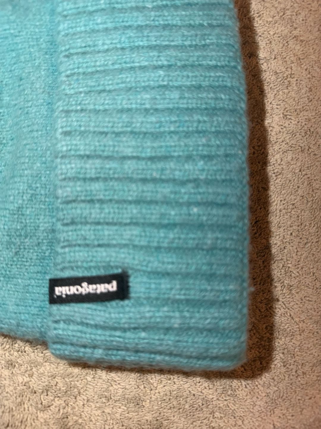 Patagonia Ribbed Beanie Turquoise Blue Wool Blend 3