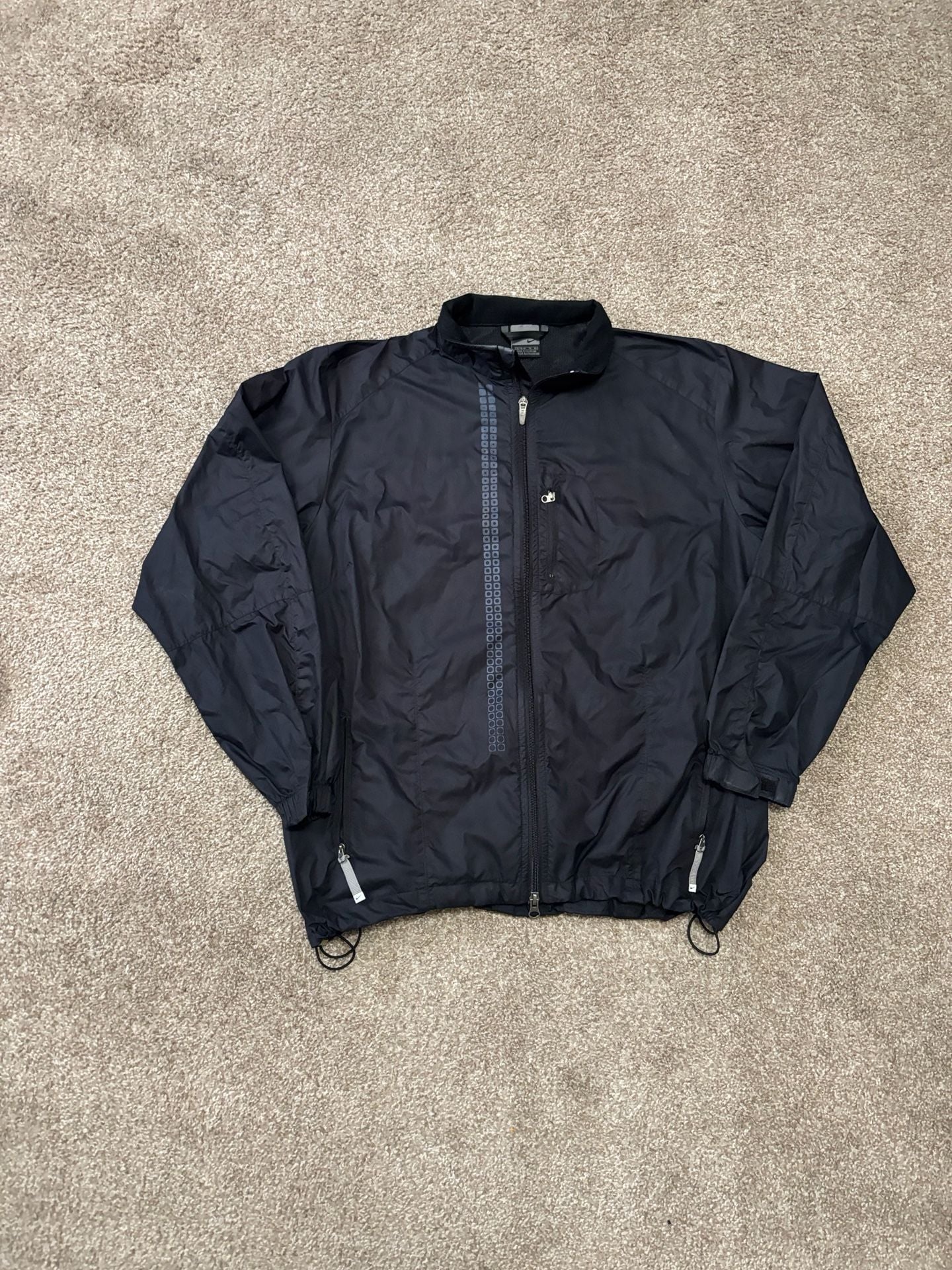 Early 2000s Digital Design Nike Windbreaker Jacket Size XL Black Full Zip Athletic 2