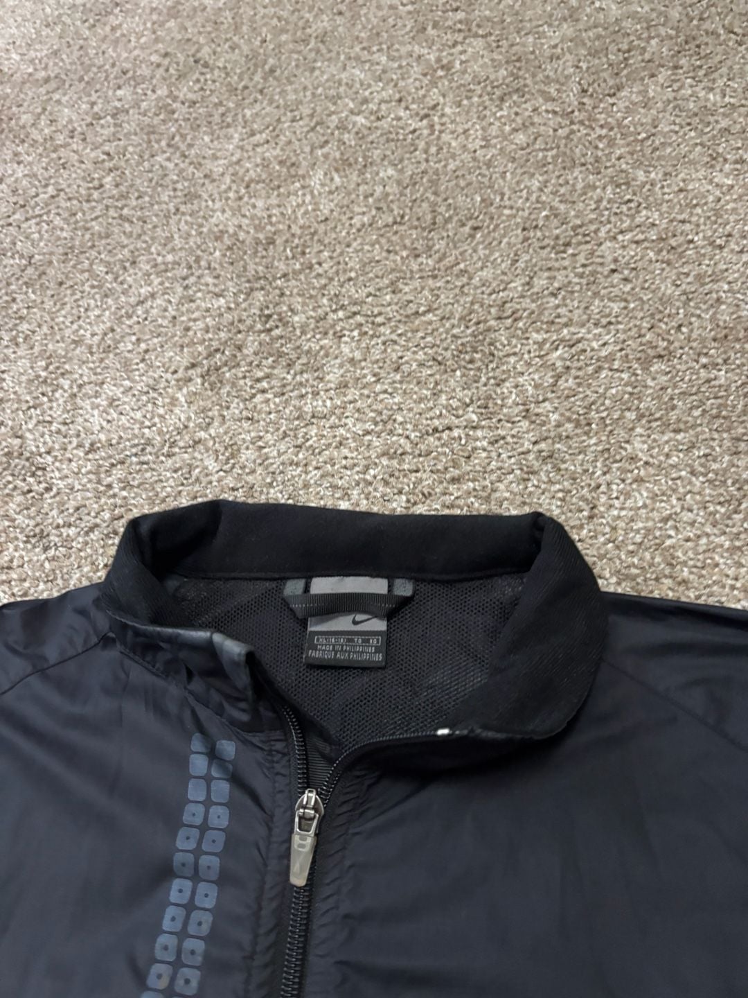 Early 2000s Digital Design Nike Windbreaker Jacket Size XL Black Full Zip Athletic 4