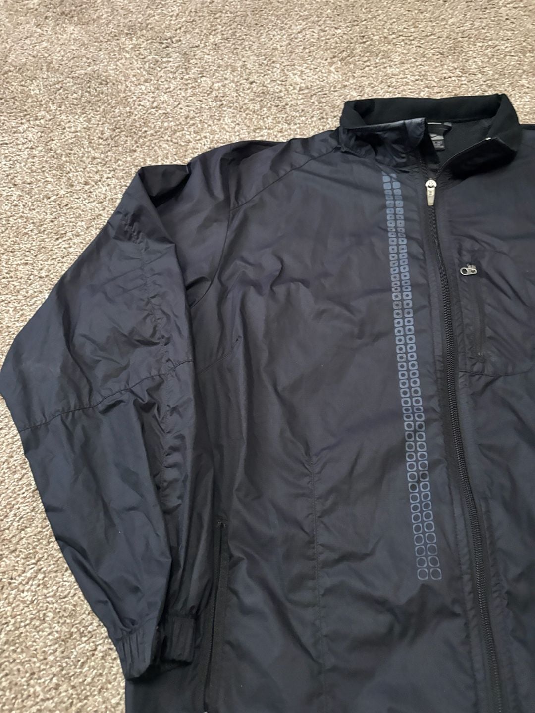 Early 2000s Digital Design Nike Windbreaker Jacket Size XL Black Full Zip Athletic 7