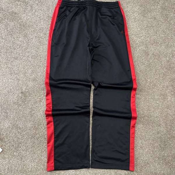 Early 2000s Y2K Fox Racing Track Pants XL Black Red Athletic Pants