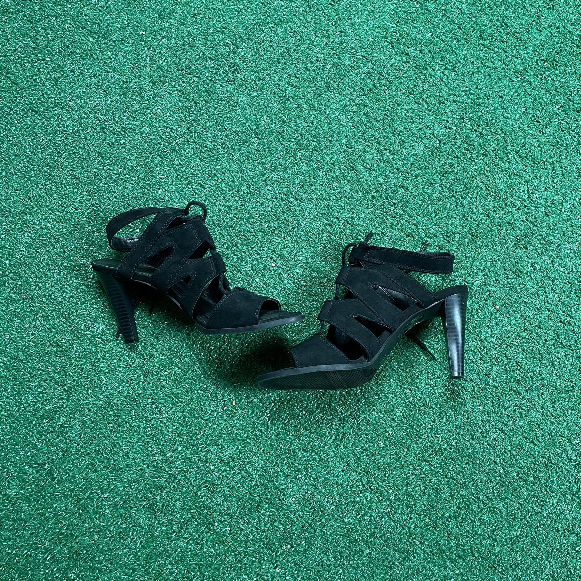 Simply Vera Vera Wang Lace Up Heels Size 8.5 Black Open Toe 4