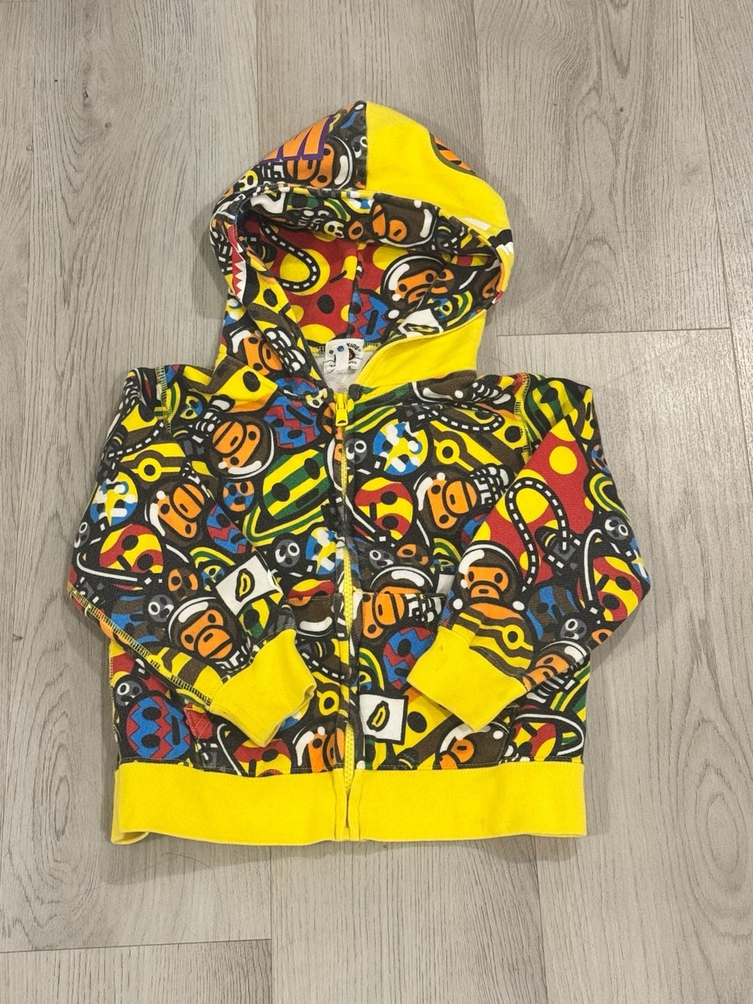 Bape Kids Multi-Milo Friends Shark Full Zip Hoodie Size 110 2