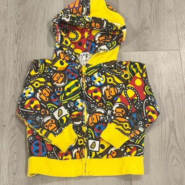 Bape Kids Multi-Milo Friends Shark Full Zip Hoodie Size 110