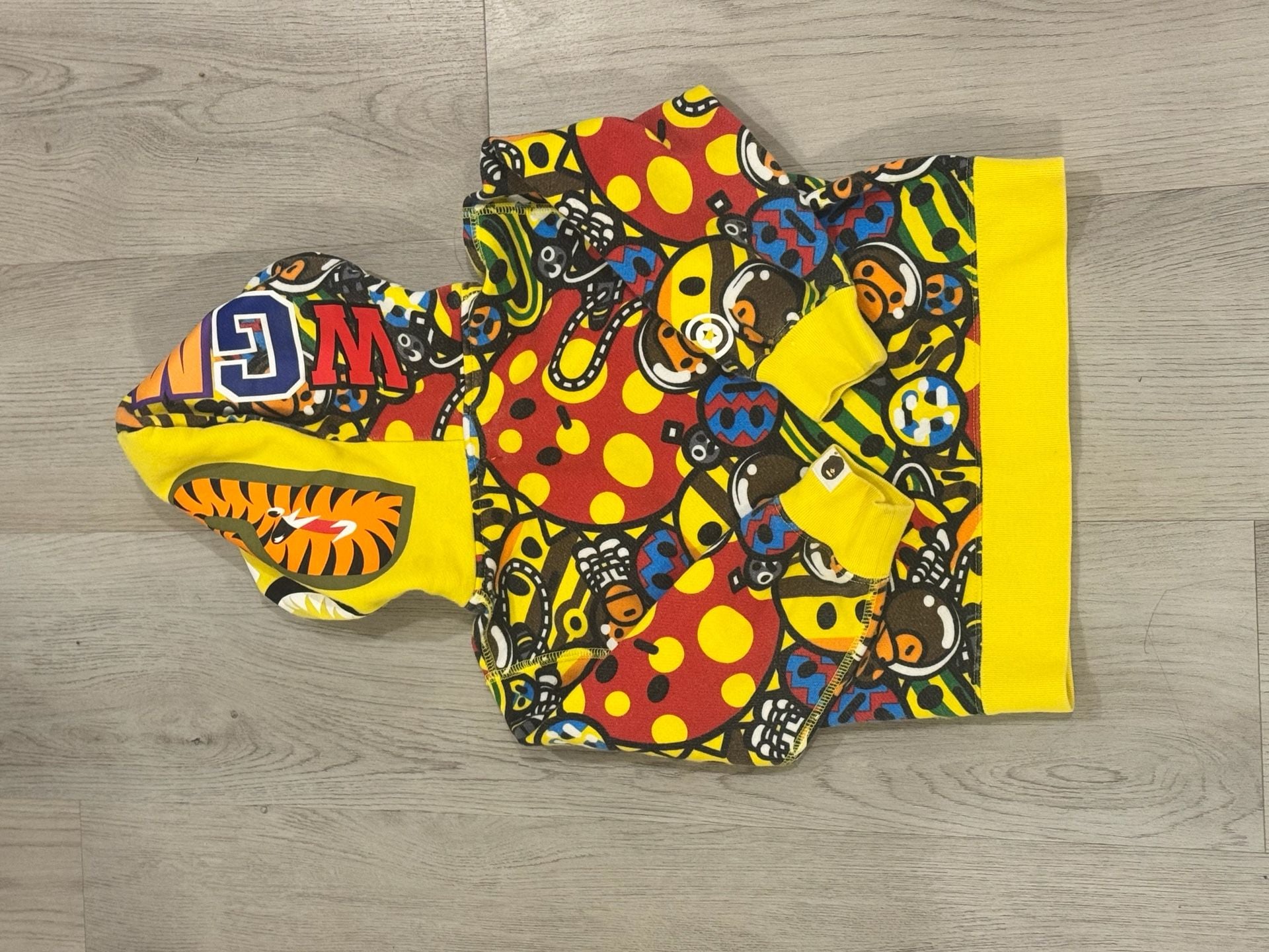 Bape Kids Multi-Milo Friends Shark Full Zip Hoodie Size 110 6