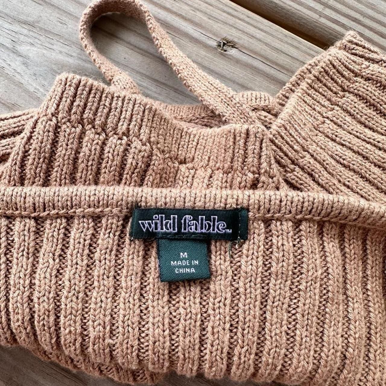 Wild Fable Ribbed Knit Crop Tank Top Size M Tan Brown Spaghetti Strap 3