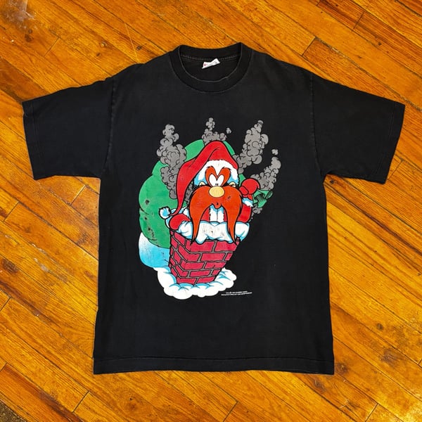 Vintage 1994 Looney Tunes Yosemite Sam Blazing Santa Size L Graphic T-shirt