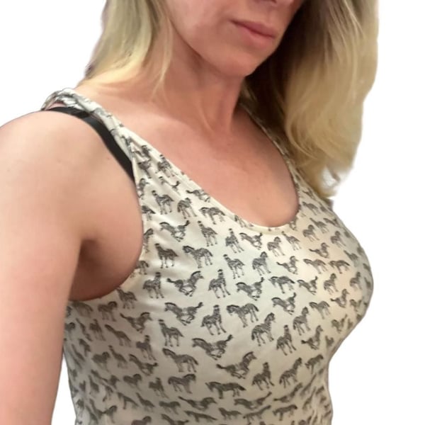 H&M Zebra Tank Top Size S White Black Animal Print