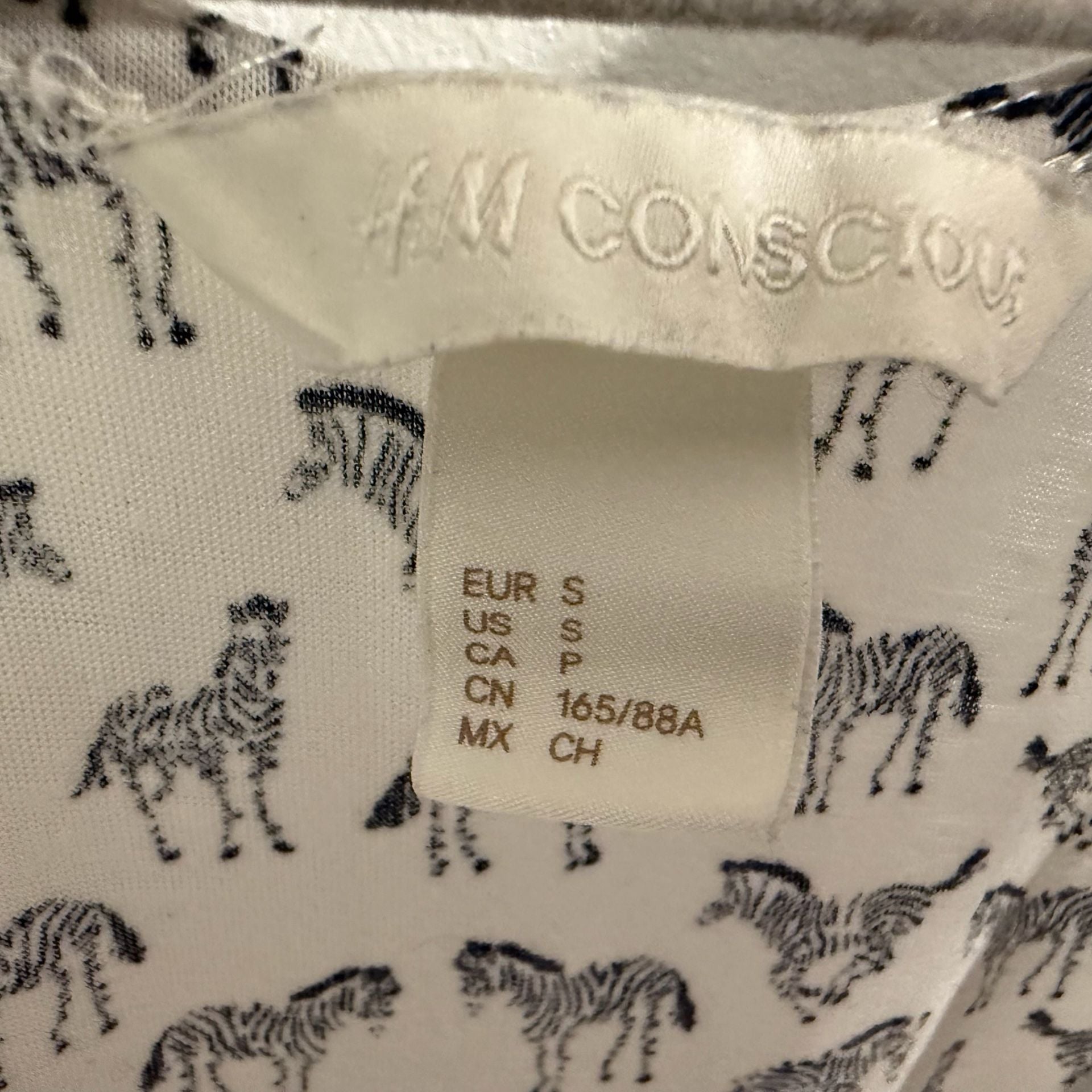 H&M Zebra Tank Top Size S White Black Animal Print 8