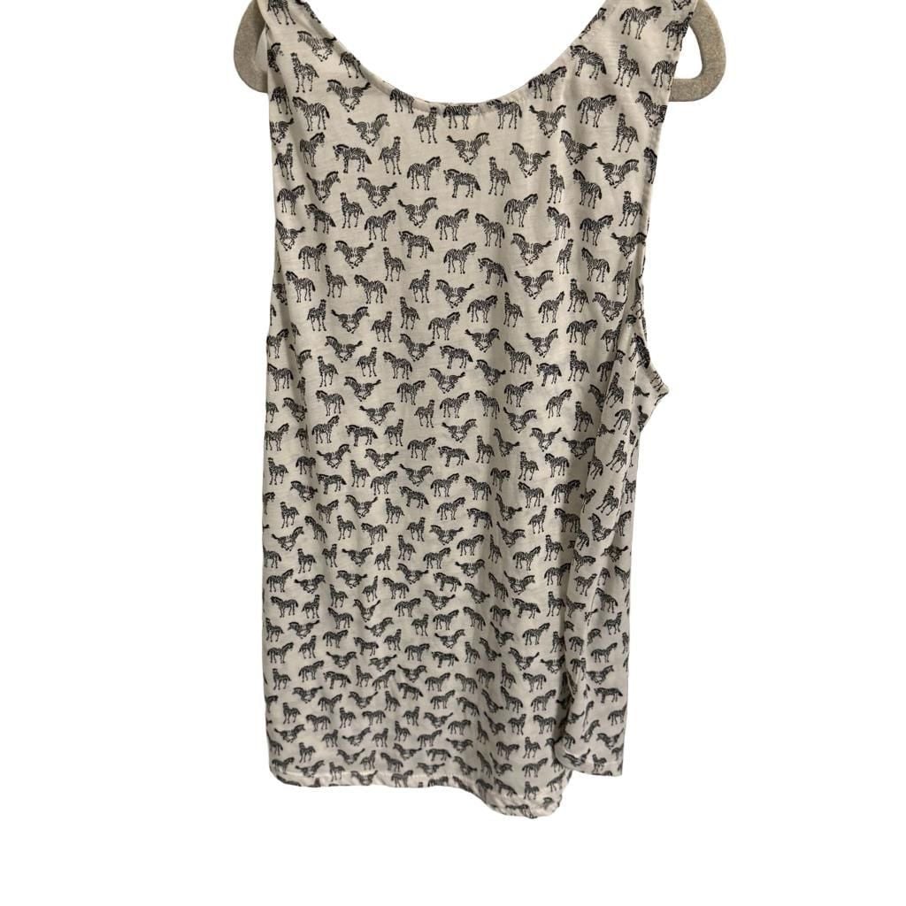 H&M Zebra Tank Top Size S White Black Animal Print 10
